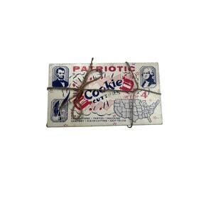 Patriotic Cookie Cutters 4 Vintage Metal USA Presidents Lincoln Washington Eagle